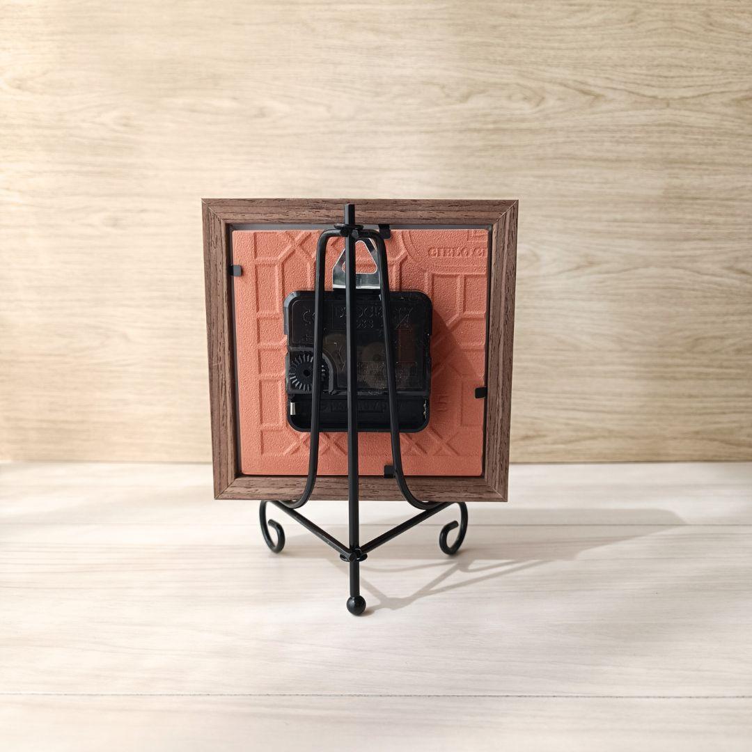 黒猫と花のアートタイル時計 | 10枚目