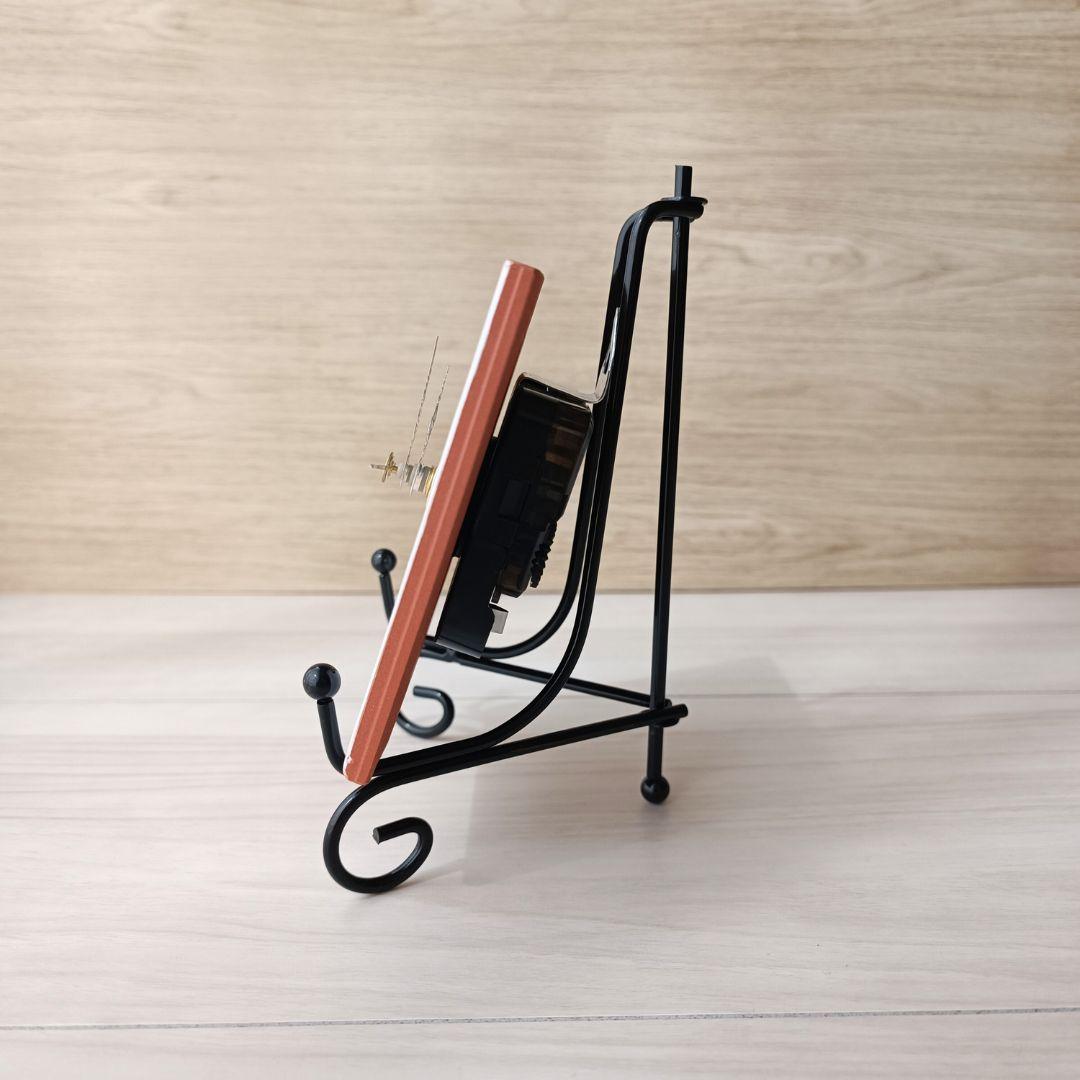 黒猫と花のアートタイル時計 | 5枚目