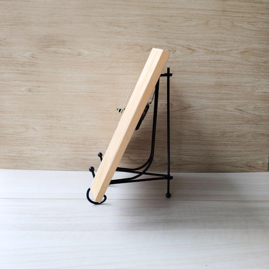 富士ひのきフレーム白馬と花の時計 ハンドメイドアートタイル　馬　午 | 5枚目