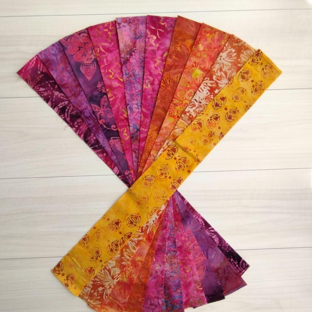 カラフル輸入生地 パッチワーク キルト カッティング生地 ハンドメイド バティック テキスタイル8 生地 染物1枚目の画像