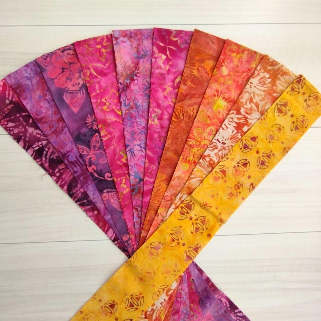 カラフル輸入生地 パッチワーク キルト カッティング生地 ハンドメイド バティック テキスタイル8 生地 染物 | 2枚目