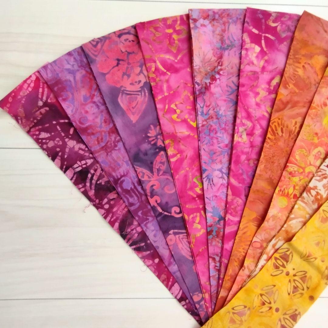 カラフル輸入生地 パッチワーク キルト カッティング生地 ハンドメイド バティック テキスタイル8 生地 染物 | 3枚目