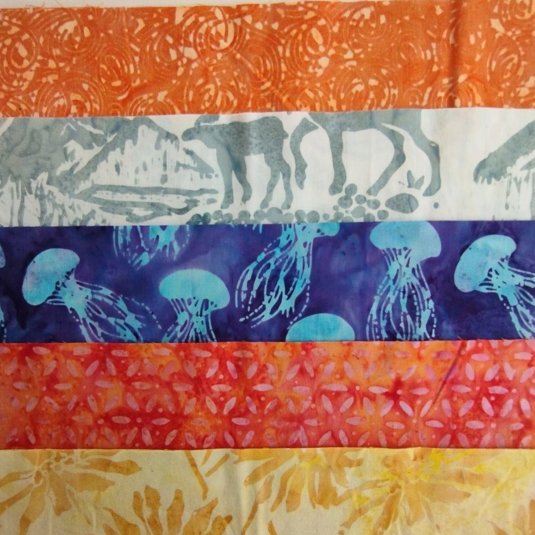 1点物 パッチワーク キルト カッティング生地 ハンドメイド バティック テキスタイル11 生地 染物 カットクロス | 7枚目