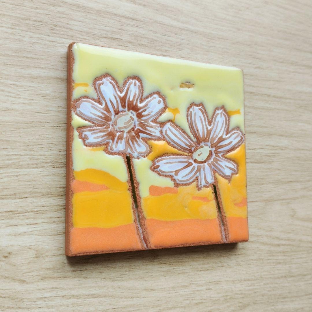 フラワータイル マグネットコルク加工無料 インテリア コースター アート スペインタイル | 3枚目