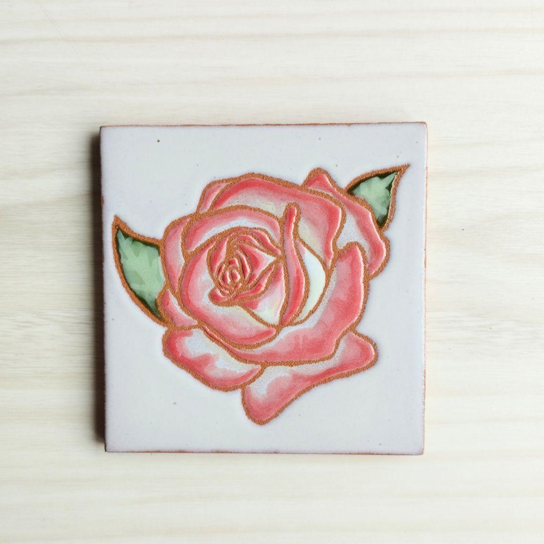 無料で選べるマグネットとコルク加工！ バラタイル スタンド スペインタイル インテリア コースター アート | 2枚目