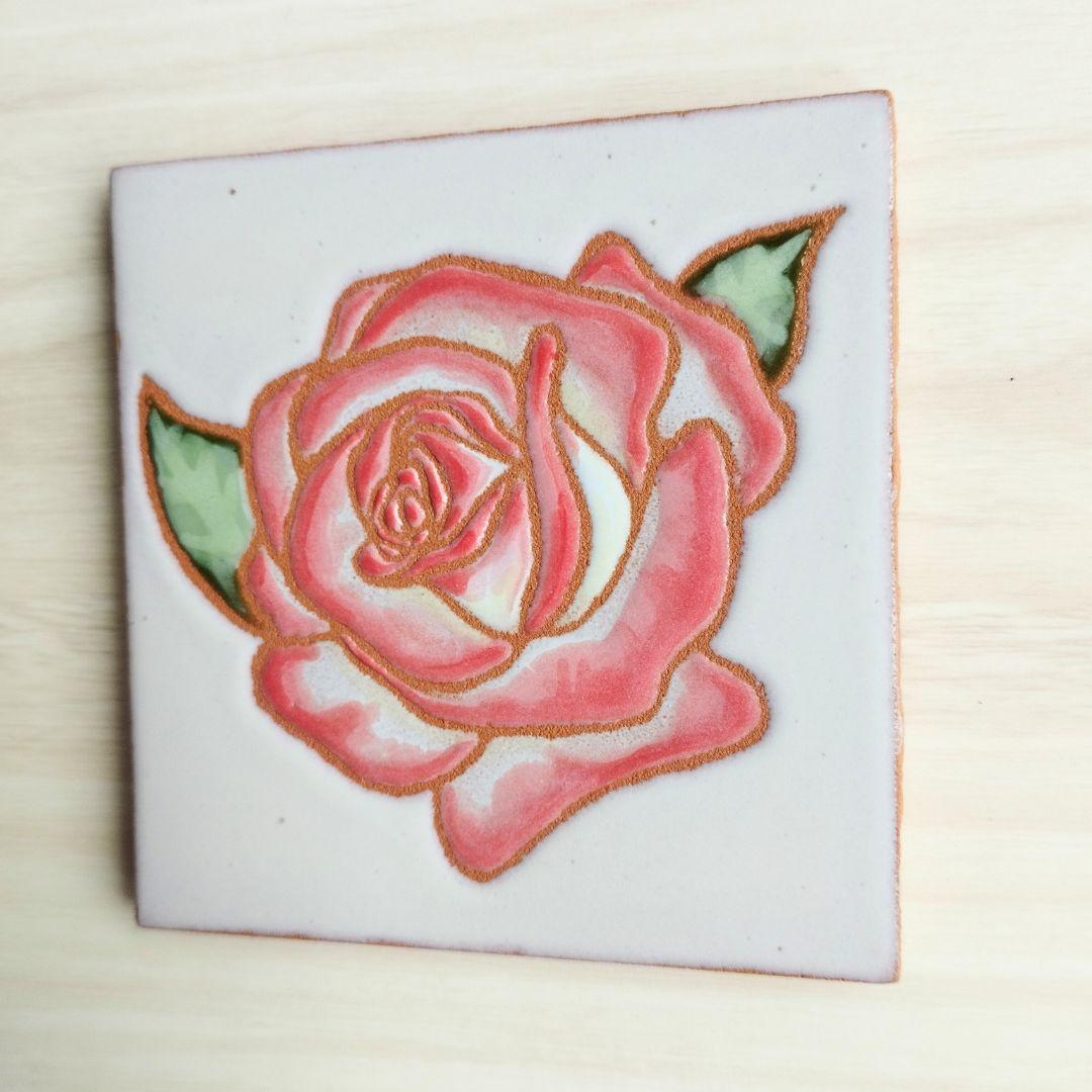 無料で選べるマグネットとコルク加工！ バラタイル スタンド スペインタイル インテリア コースター アート | 3枚目