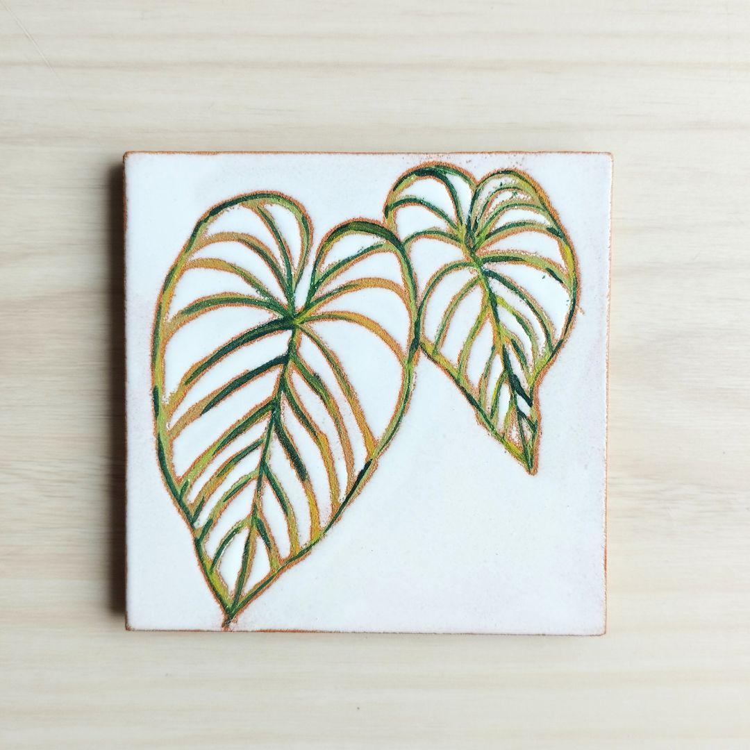 無料で選べるマグネットとコルク加工！ボタニカルタイル スタンド スペインタイル インテリア コースター アート | 2枚目