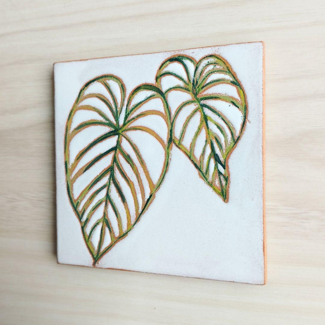 無料で選べるマグネットとコルク加工！ボタニカルタイル スタンド スペインタイル インテリア コースター アート | 3枚目