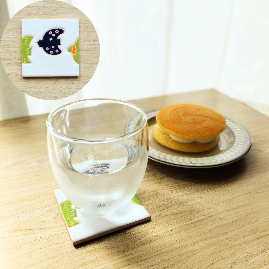 無料で選べるマグネットとコルク加工！北欧風デザインタイル スタンド スペインタイル インテリア コースター アート