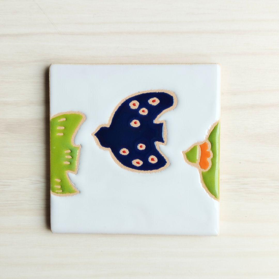 無料で選べるマグネットとコルク加工！北欧風デザインタイル スタンド スペインタイル インテリア コースター アート | 2枚目