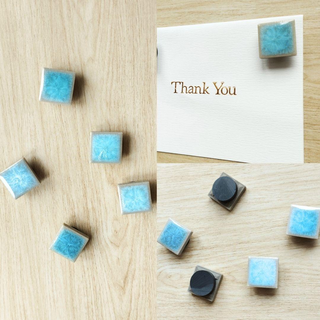 ハワイの海のような色のタイルマグネット 8色展開 同色5個セット seaブルー クリア ライトブルー モザイクタイル | 2枚目