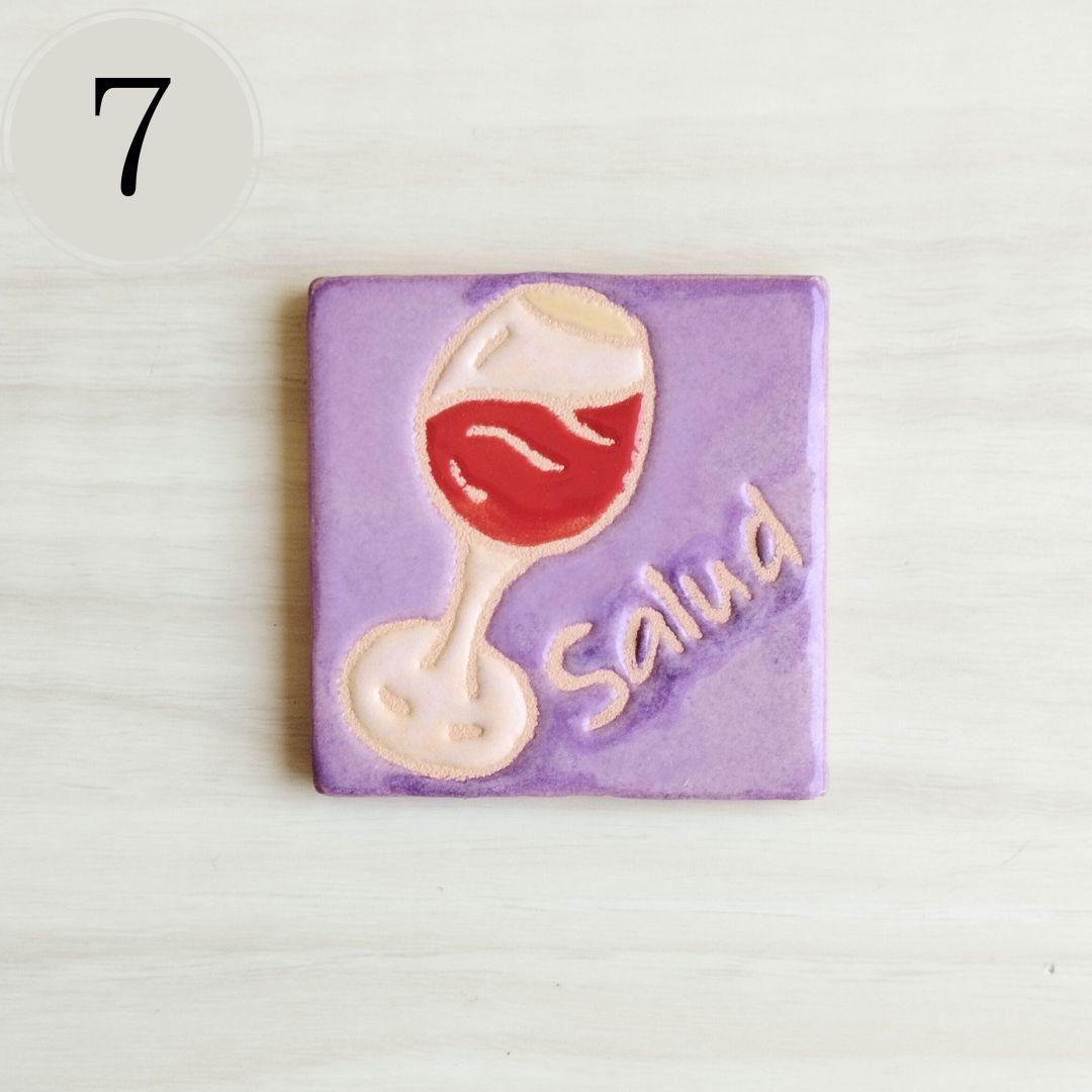 1点物 かわいい 小さめタイル5cm角 ハンドメイドアートタイル マグネット加工無料 | 2枚目