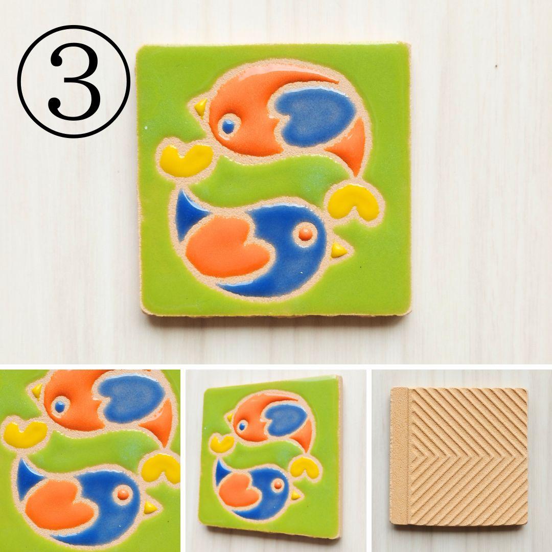 生き物シリーズタイル 無料マグネット加工 ヘラクレスオオカブト イルカ クジラ 蝶 ハンドメイドアートタイル | 5枚目