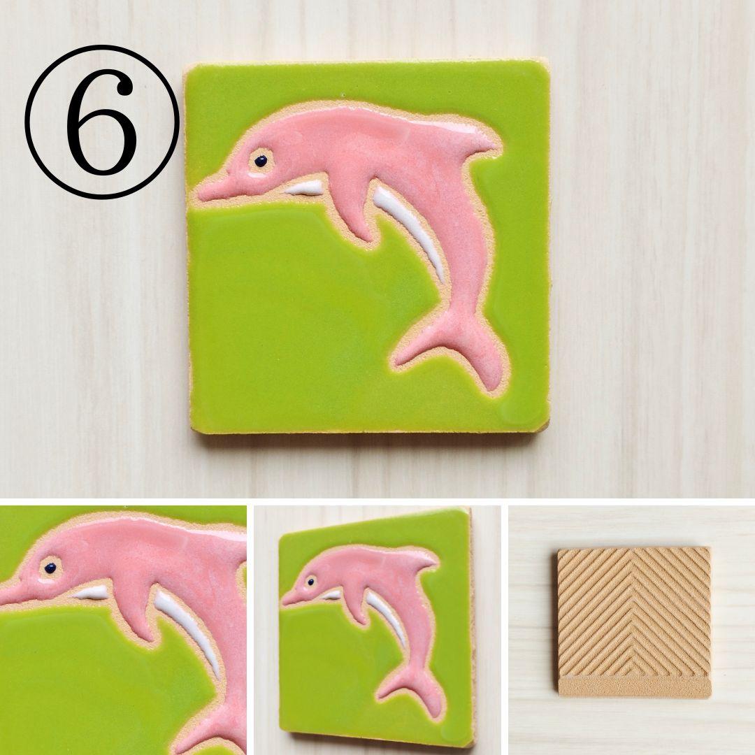 生き物シリーズタイル 無料マグネット加工 ヘラクレスオオカブト イルカ クジラ 蝶 ハンドメイドアートタイル | 8枚目