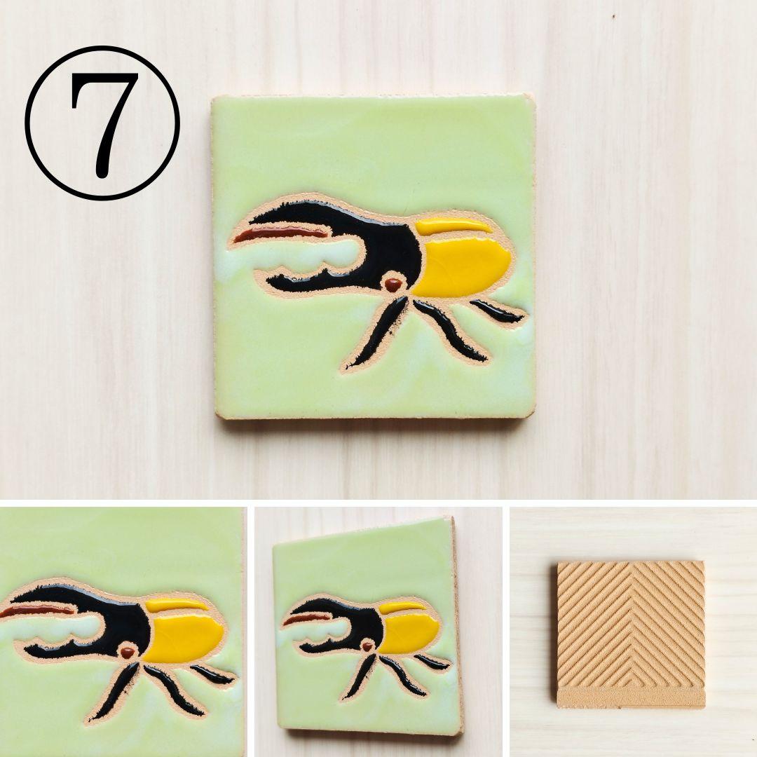 生き物シリーズタイル 無料マグネット加工 ヘラクレスオオカブト イルカ クジラ 蝶 ハンドメイドアートタイル | 9枚目