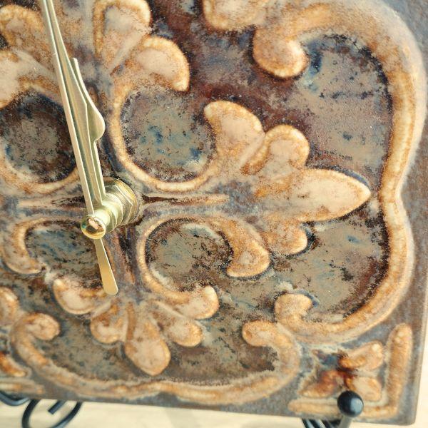 美濃焼タイル時計①クリームブラウン②ブラウン | 14枚目