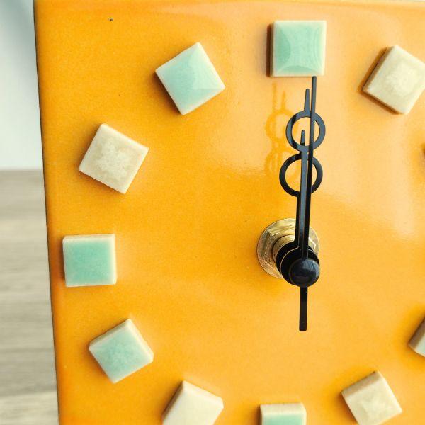 鮮やかなメキシコタイル＆美濃焼モザイクタイル時計 イエロー | 3枚目
