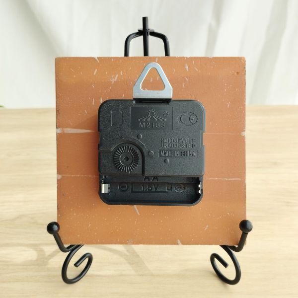 レトロな色合いのメキシコタイル＆美濃焼モザイクタイル時計  グレー | 7枚目