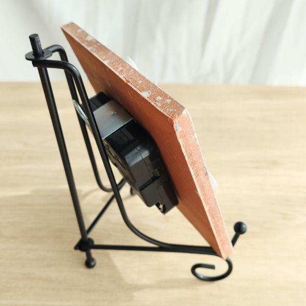 レトロな色合いのメキシコタイル＆美濃焼モザイクタイル時計  グレー | 8枚目