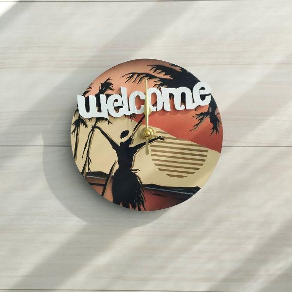 フラガールモチーフのハワイアン時計 サンセット | 2枚目