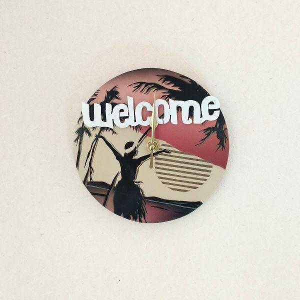 フラガールモチーフのハワイアン時計 サンセット | 3枚目