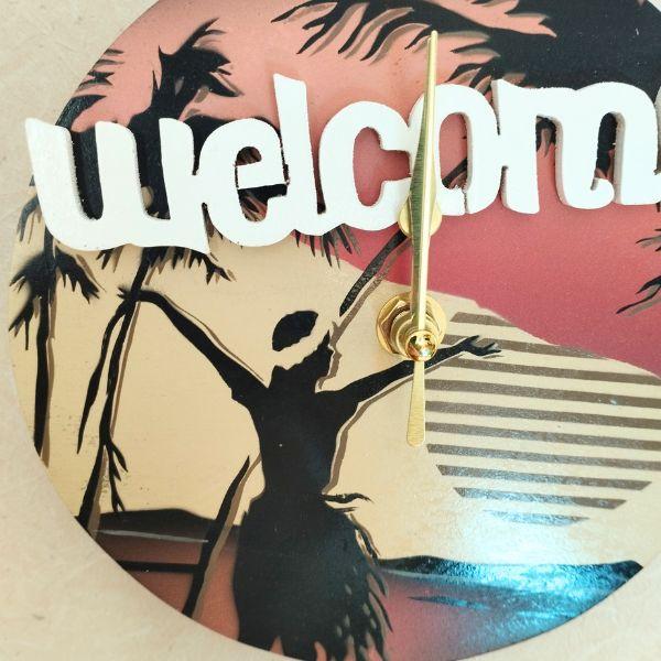 フラガールモチーフのハワイアン時計 サンセット | 6枚目