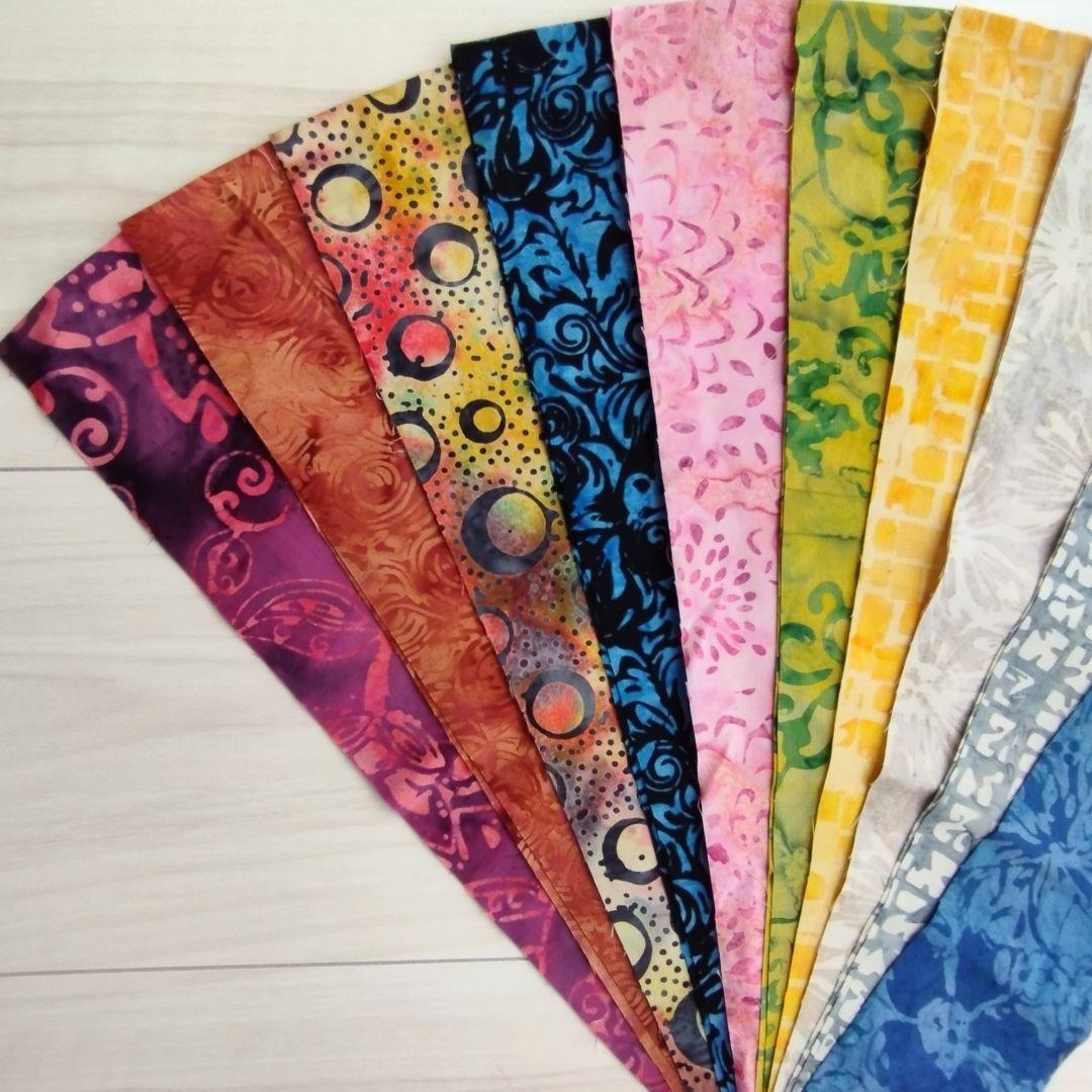 多様に使えるカッティング生地 パッチワーク キルト ハンドメイド バティック テキスタイル7 生地 染物 カットクロス | 4枚目